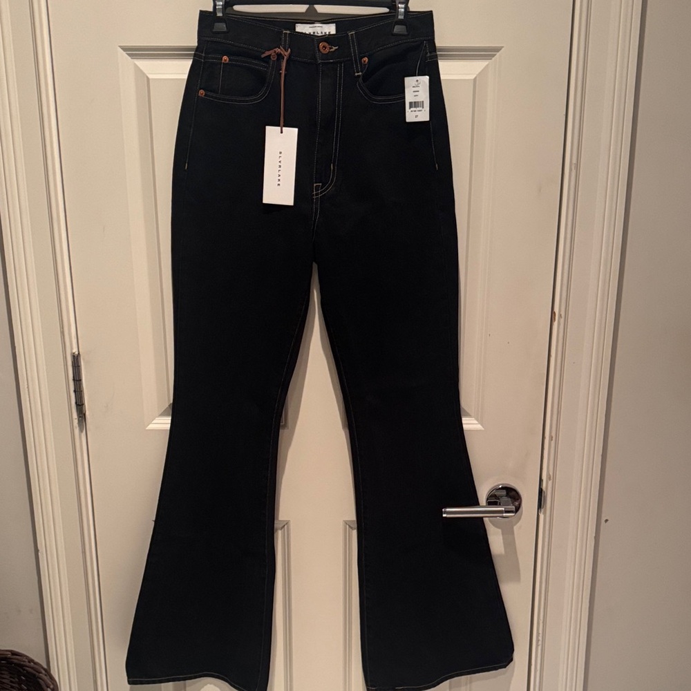 SLVRLAKE Women's Black Flared Jeans